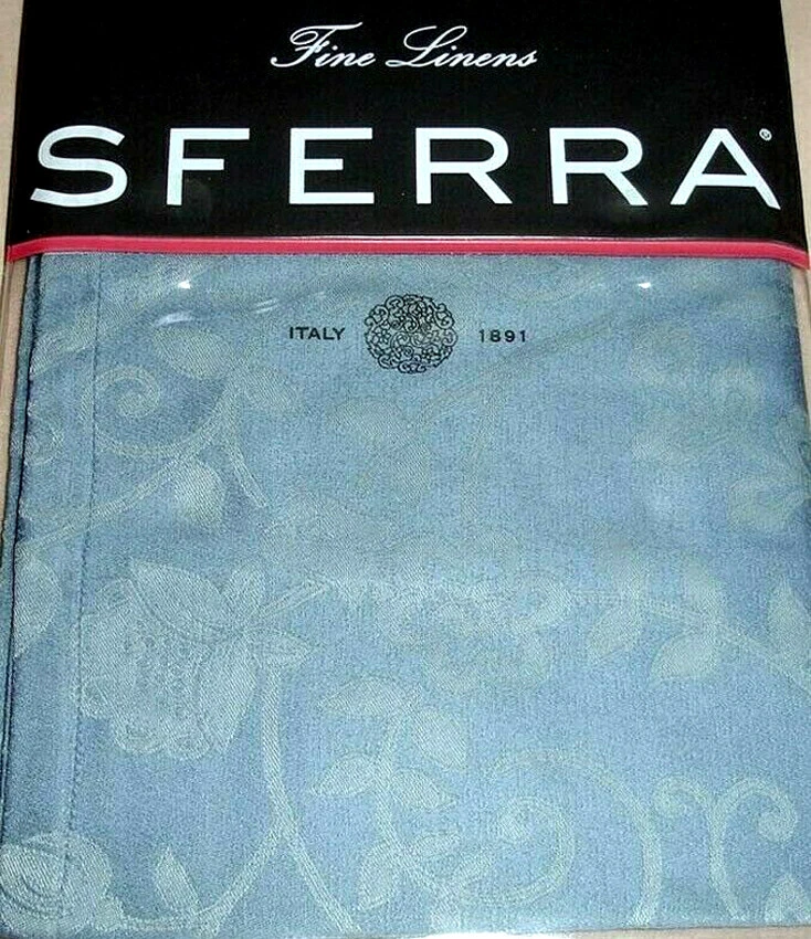 Sferra Bissero Sham Boudoir Cadet Blue Egyptian Cotton Sateen Jacquard Italy New - Image 1 of 4