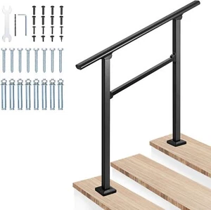 LMYYGOO Outdoor/Indoor Railing - Flexible Wrought Iron Handrail, 2-3 Steps - Picture 1 of 6