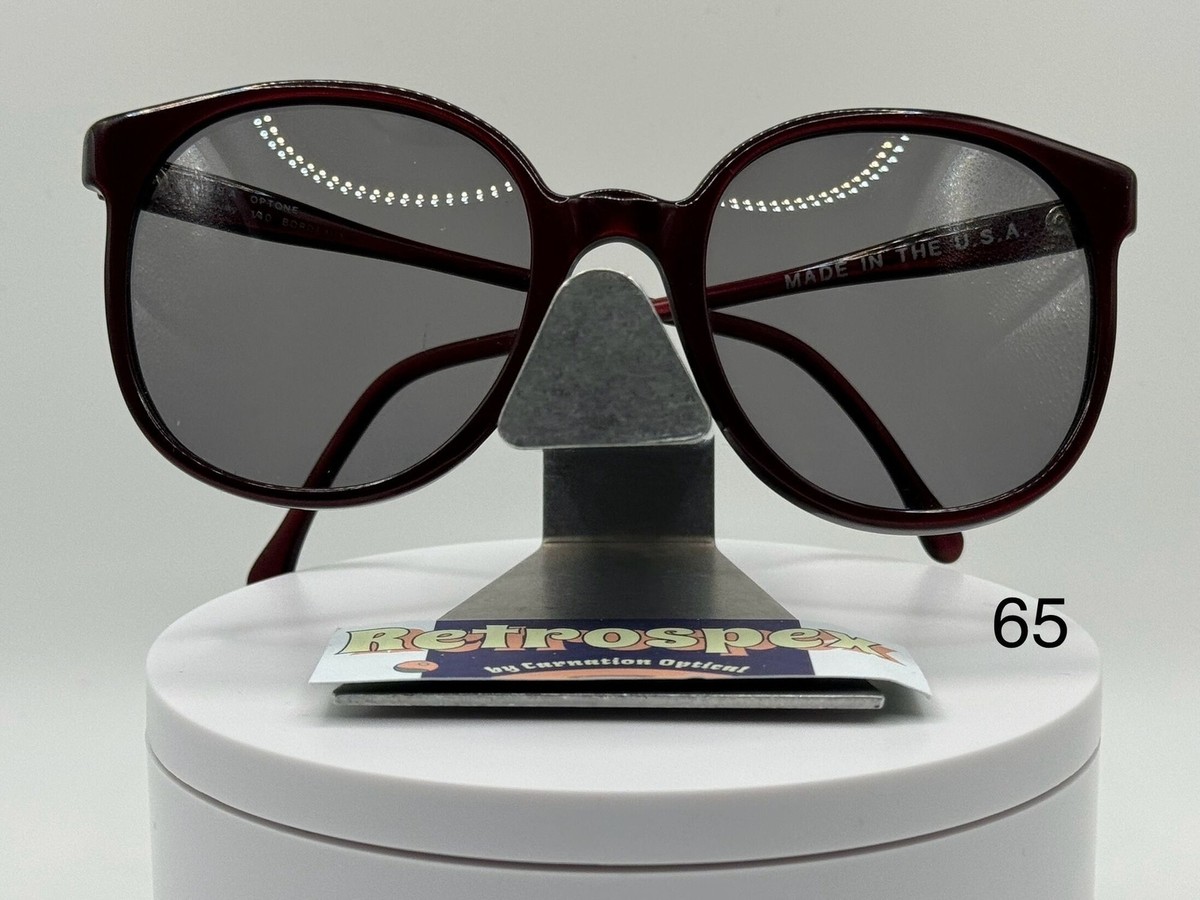 Vintage Oversize Sunglasses NOS Preppy Style Grey Lens Burgundy Frame 80s-90s Vintage NOS Oversize Sunglasses Preppy Style Grey Sun Lens  main image 4