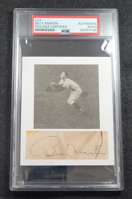 BILLY MARTIN Large Cut Signature-NEW YORK YANKEES-PSA Slabbed - Image 1 of 4