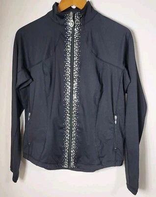 Chaqueta con cremallera completa CHRISTINE ALEXANDER con pedrería negra talla L Foto 1 de 4