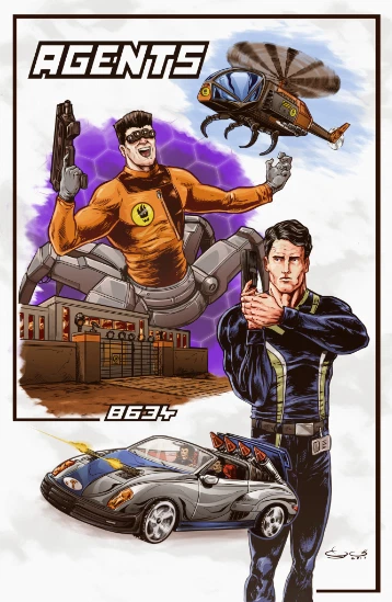 Original LEGO Art Agents 8634 Mission 5: Turbocar Chase 11"x17" Poster - Image 1 of 1