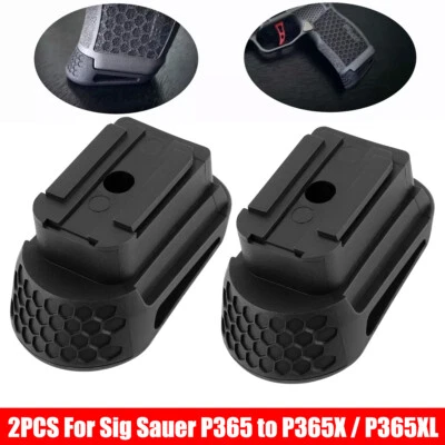 2x Pinky Extension Adapter For Sig Sauer P365 to P365X / P365XL 10 rd magazines