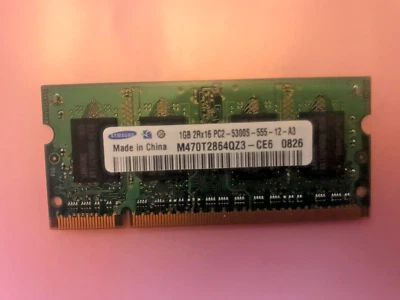 SAMSUNG 1GB 2Rx16 PC2-5300S DDR2-800 200-PIN DIMM M470T2864QZ3-CE6 - Image 1 of 2