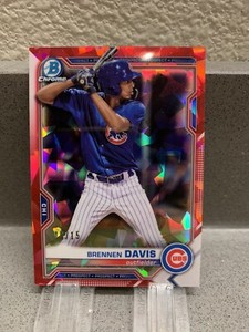 Brennen Davis 2021 Bowman Chrome Sapphire Red Refractor Rookie Card RC #'d 15/15