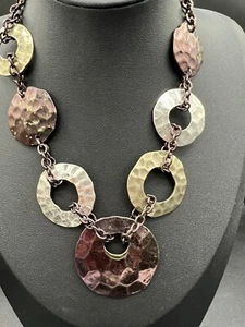 Laura Ashley Hammered Circles Halskette Bronze, Gold, Silberfarben. 16-18 zoll - Bild 1 von 16