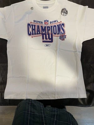 Reebok New York Giants Super Bowl 42 Champions T Shirt Men’s XL White Cotton NEW - Image 1 of 4