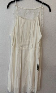 Kensie Girl Womens Lacey White Fairy Sleeveless Minimalist Dress Sz Large NEW - Picture 1 of 3