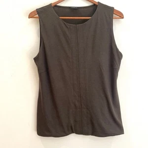 Akris Top Womens 14 Brown Cashmere Silk Round Neck Sleeveless Lined Soft Casual - Picture 1 of 12