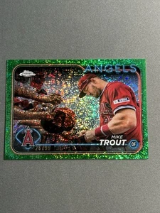 2024 Topps Chrome Image Variation Green Speckle Refractor /99 Mike Trout #200 - Imagen 1 de 2