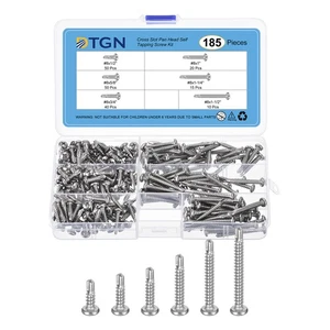 Steel Phillips Pan Head Self Tapping Sheet Assortment Kit Washed Silver - Imagen 1 de 5
