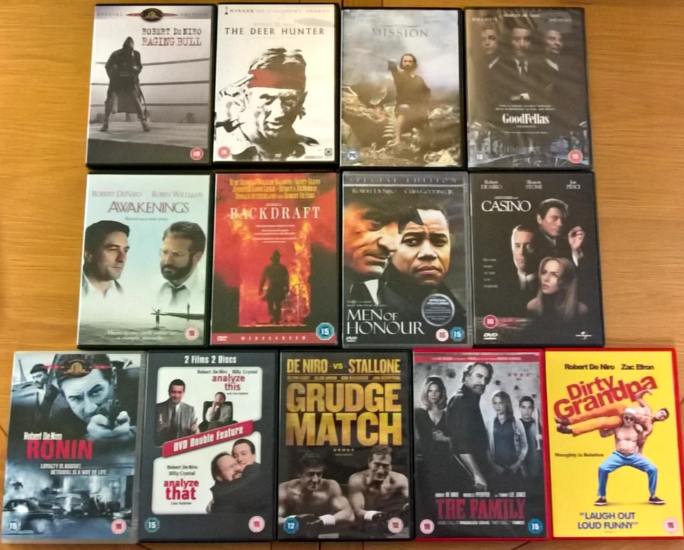 Robert De Niro 14x DVD Collection Goodfellas Casino Raging Bull Deer Hunter More - Image 1 of 1