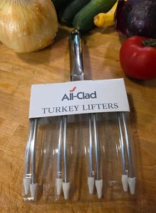 Set Of 2 NEW All Clad Stainless Steel Turkey Lifters Tools - Sealed Package - Picture 1 of 5