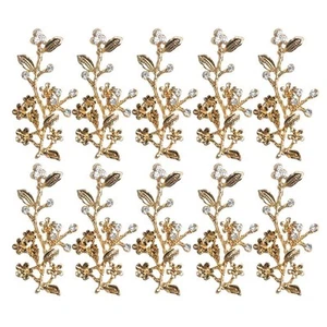 10pcs Alloy Crystal Flower Flatback Buttons Embellishment for DIY Phone Case - Picture 1 of 7