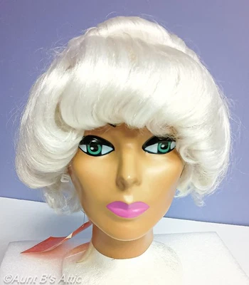 Wig Ladies Lacey White Mrs. Santa Synthetic Fiber W/ Vented Stretch Cap One Size - Image 1 of 4