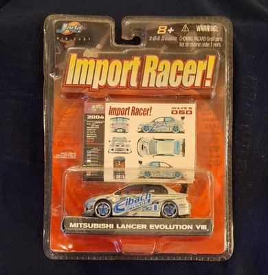 Jada Toys Die Cast 1:64 Importación Corredor Mitsubishi Lancer Evolution VIII Plateado Foto 1 de 2