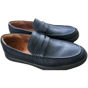 Fitflop Boston Blue Leather Slip On Penny Loafers Shoes Men's Size 11 - Picture 1 of 8