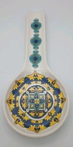 World Market Spoon Rest Moroccan Turkish Design Blue Yellow - Picture 1 of 4