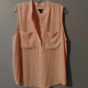 Ann Taylor Damen ärmelloses Tanktop Gr. XL pfirsich leichte Bluse Neu mit Etikett - Bild 1 von 10