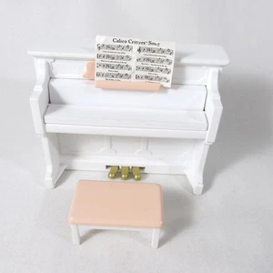 Calico Critters Furniture White Pink Upright Piano & Bench - Picture 1 of 8