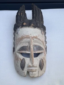 Antigua Máscara Baule Costa de Marfil África - Máscara Kellie del arte africano Senufo - Imagen 1 de 9