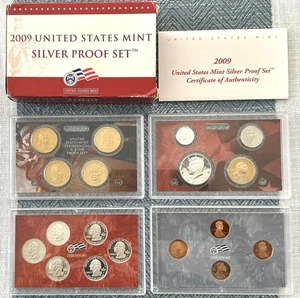 2009 S 18 COIN US MINT SILVER PROOF SET WITH COA/BOX - Picture 1 of 10