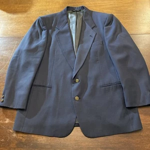 Pierre Cardin Blazer Mens 40L Navy 100% Wool Brass Buttons Classic Sports Coat - Picture 1 of 8