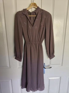 GOLD LABEL BY TRICOVILLE BRAUNES VINTAGE-KLEID – UK-Größe 8 - Bild 1 von 2