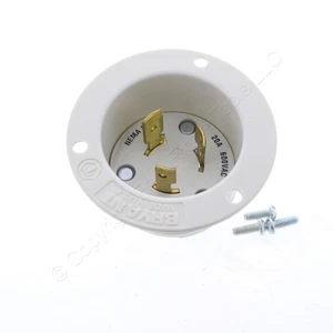 Bryant L9-20 Locking Flanged Inlet L9-20P Motor Base Plug 20A 600V 70920MB - Picture 1 of 6