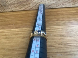 Sapphire & Diamond Ring in 18ct Gold Size O UK - Picture 1 of 4