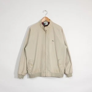 Vintage Izod Lacoste Harrington Windbreaker Jacket Mens XL Distressed Beige Tan - Picture 1 of 13