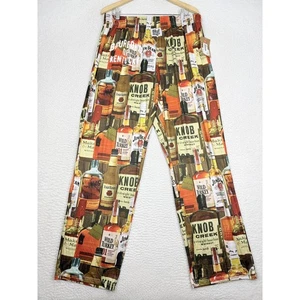Whiskey Bourbon Pyjamahose mit Flaschenmuster Loungehose Herren XL - Bild 1 von 12