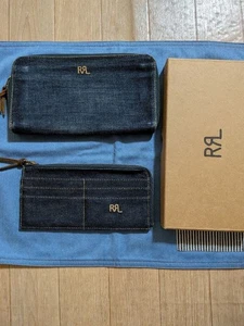 RRL Ralph Lauren Logo Embroided Denim Wallet Pouch Denim Zip Pre-owned - Bild 1 von 7