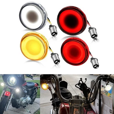 4x1157 LED Front Rear Turn Signal Lights For Harley Touring Road Glide Road King Foto 1 de 4