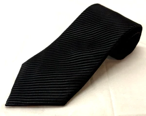 David Donahue Men's Necktie 100% Silk Woven In England Gray Black Stripes - Picture 1 of 13