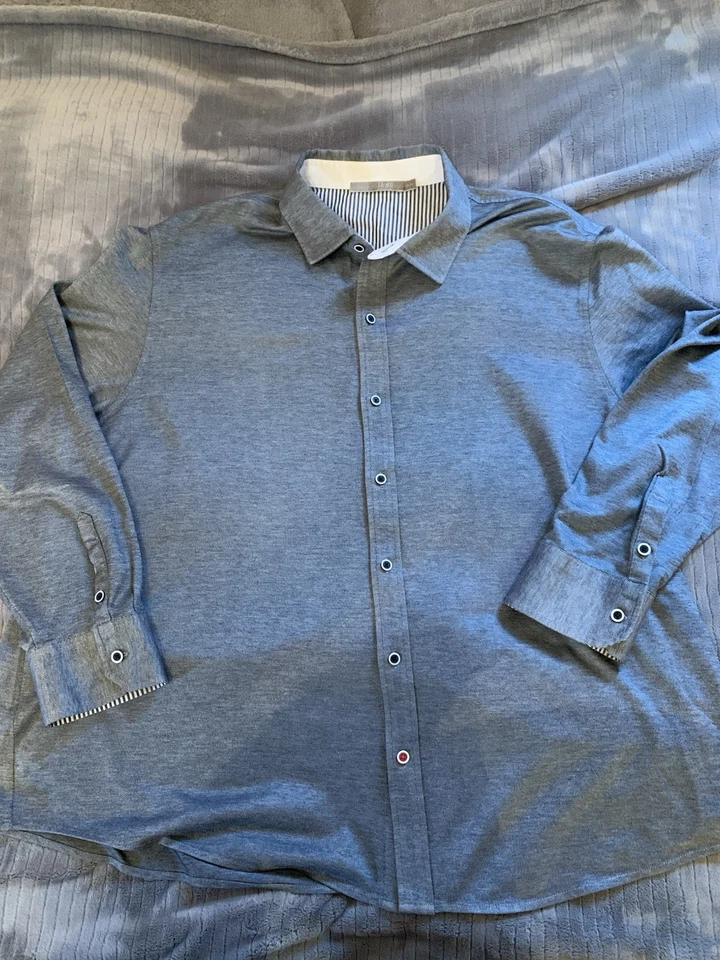 Raffi masculino manga longa botão cinza XXL 56 - Imagem 1 de 4