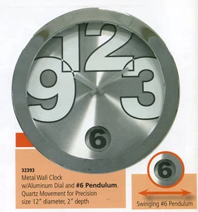 Reloj de pared de metal oscilante de seis péndulos Cupecoy con esfera plateada #32393 - Imagen 1 de 1