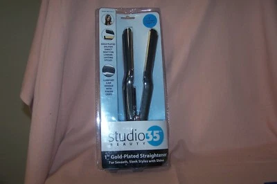 Alisadora Studio 35 Beauty 1" chapada en oro NUEVA en caja estilos con brillos difícil de encontrar Foto 1 de 2