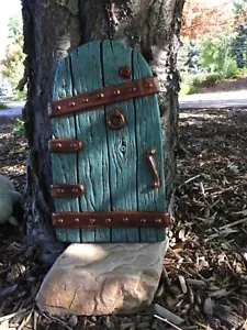 Large Fairy Garden Gnome Door 14 Inches tall, and 2 windows, Tree Yard Decor NEW - Picture 1 of 6