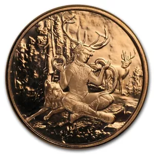 Celtic Lore Series | Fourth of Five: Cernunnos | 1 oz .999 Fine Cu Copper Round - Picture 1 of 2