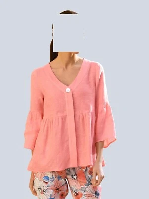Alba Moda Bluse koralle aus reinem Leinen Gr. 42 0822780465 - Bild 1 von 4