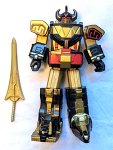 Hasbro Mighty Morphin Power Rangers Dino Megazord Black & Gold Action Figure 7" - Foto 1 di 10