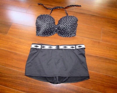VICTORIA'S SECRET ~ NWT 40D 38DD 14 Underwire PUSH-UP Swim Skirt Bikini Swimsuit - Image 1 of 4