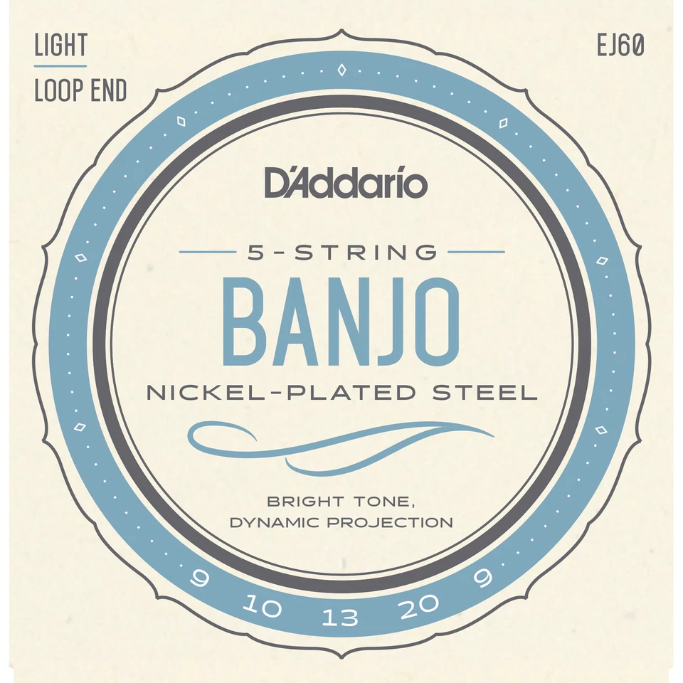 5 Sets D'Addario EJ60 5 String Banjo Nickel Wound Light Gauge Strings USA Made - Image 1 of 3