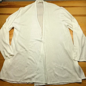 Soft Surroundings Womens 2X Open Front Silk Cardigan White Beach Coverup - Picture 1 of 11