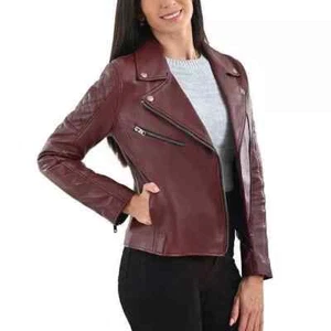 Frye Damen Biker Moto natürliche echte Lammfell Jacke Größe S - Bild 1 von 4