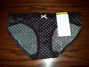 NWT Maidenform Lace Trim Bikini Panties smooth nylon ruched DM0016 C6M DOT L / 7 - Picture 1 of 2