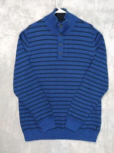 American Eagle Sweater Men XLT Blue Henley Classic Fit Pullover Cotton Mock Neck - Picture 1 of 8