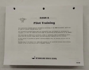 DeHavilland Dash 8 Pilot Training Manual February 1986-Reproduction. - Picture 1 of 24