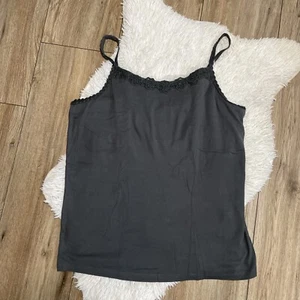 New Newport News Cami Tank Crochet Detail Adjustable Straps Size 2X Grey - Picture 1 of 7